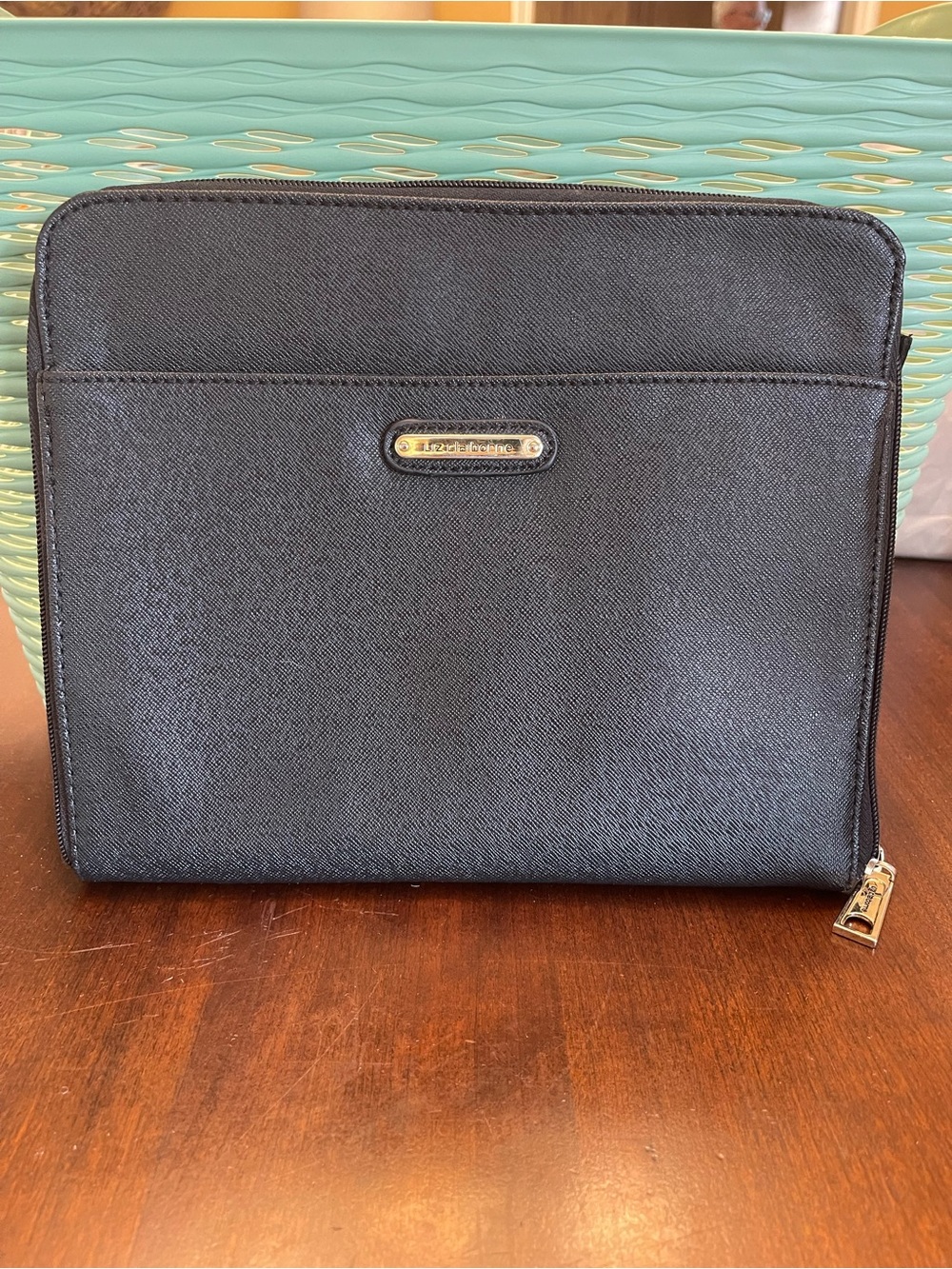 Liz Claiborne tablet carrying case, outside and inside pockets; size: 10" x 8.5"